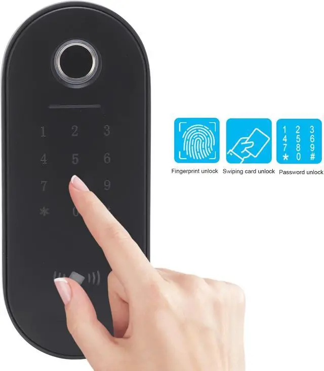 Alt view image 4 of 7 - Access Control System Fingerprint Password IC Card Entry Home Office Aluminum Alloy 13.56Mhz