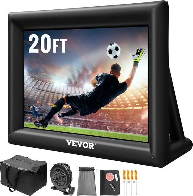 Main image of VEVOR Inflatable Movie Screen 20FT Inflatable Projector Screen for outside with 350W Air Blower Inflatable Screen Oxford Fabric Material Blow Up Screen for Outdoor Movie Supports Front/Rear Projection