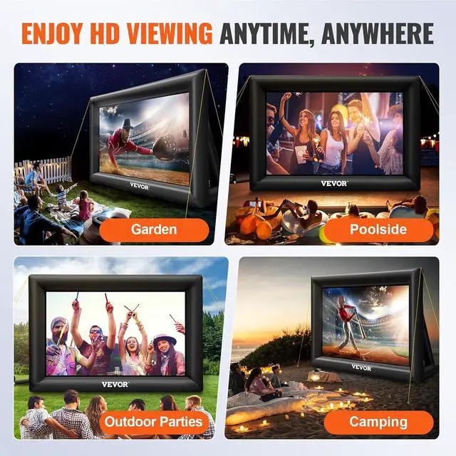 Alt view image 6 of 7 - VEVOR Inflatable Movie Screen 20FT Inflatable Projector Screen for outside with 350W Air Blower Inflatable Screen Oxford Fabric Material Blow Up Screen for Outdoor Movie Supports Front/Rear Projection
