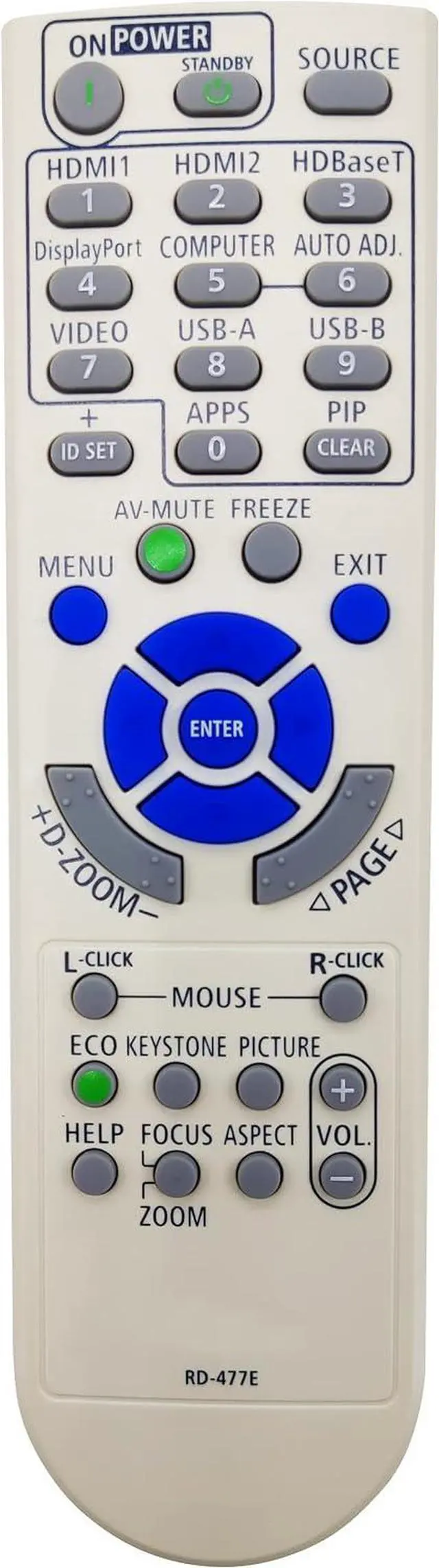 Main image of 7N901171/ RMT-PJ39 Projector Remote Control for NEC NP-MC372X, NP-MC382W, NP-ME372W, NP-ME382U, NP-ME402X, NP-P525UL, NP-P525WL, NP-P605UL, NP-PE455UL, NP-PE455WL
