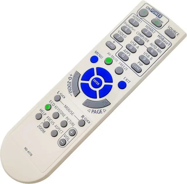 Alt view image 2 of 5 - 7N901171/ RMT-PJ39 Projector Remote Control for NEC NP-MC372X, NP-MC382W, NP-ME372W, NP-ME382U, NP-ME402X, NP-P525UL, NP-P525WL, NP-P605UL, NP-PE455UL, NP-PE455WL