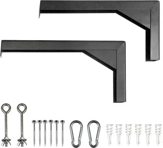 Main image of Elite Screens 12" Black Projector Screen L-Brackets, Reinforced Single Metal Welded Construction, Wall or Ceiling Mount - Includes Hooks and Hardware, Model: ZVMAXLB12-B