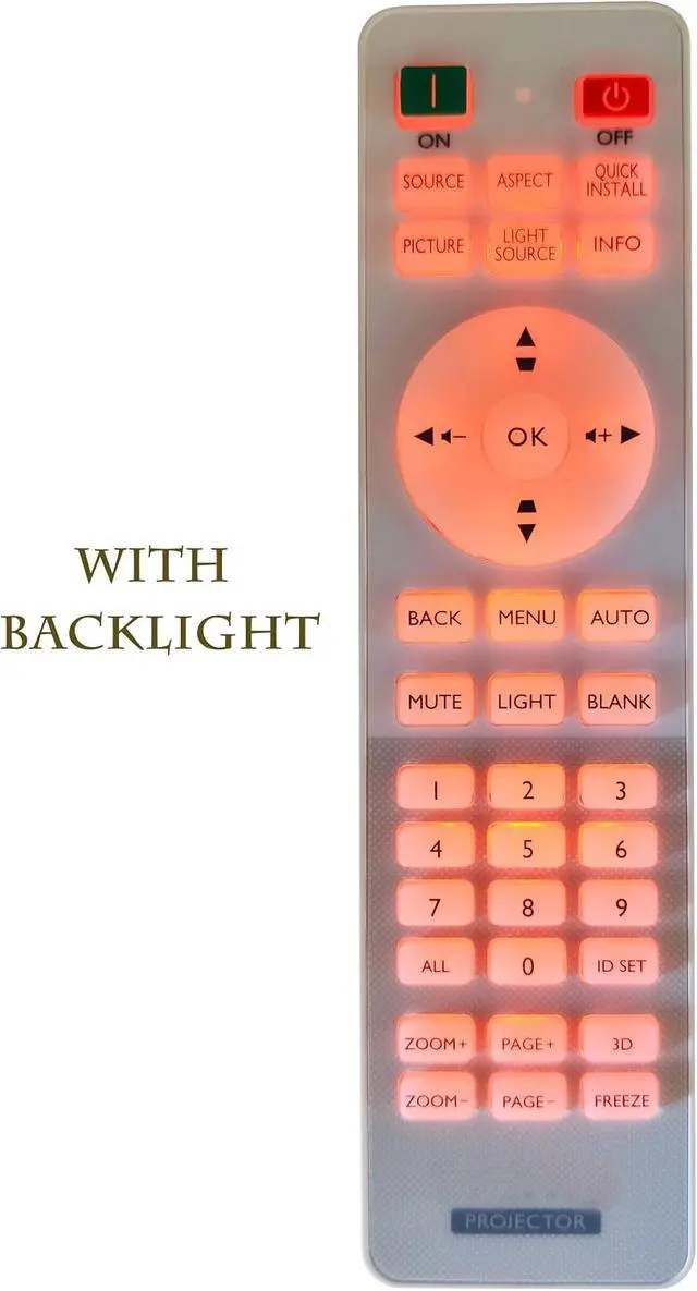 Alt view image 2 of 6 - RCA011 Projector Remote Control for BenQ DW921, DX920, L6000, LK952, LK953ST, LK990, LU950, LU951, LU951ST, SU922+, SW921+, SX920+