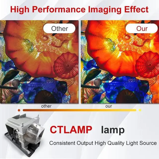 Alt view image 4 of 7 - A+ Quality NP24LP Replacement Lamp NP24LP Compatible Bulb with Housing Compatible with NEC NP-PE401+ PE401H NP-PE401HJD NP-PE401HJD-N2