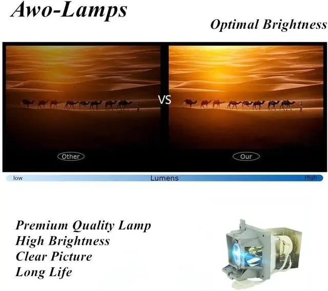 Alt view image 4 of 7 - AWO Original UHP Lamp Bulb for 5J.JCJ05.001 / 5J.JEC05.001 with Housing Fit for BenQ MX704 MW705 Projectors
