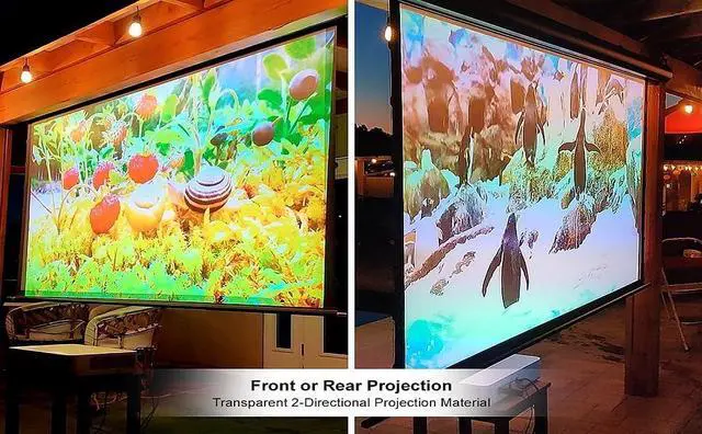 Alt view image 7 of 7 - Elite Screens DIY Dual Screen, Indoor/Outdoor Portable Projector Screen, 250-inch 16:9, Movie Home Theater Front Rear Projection Screen with Grommets, Ropes, Carry Bag, Hang Anywhere, DIY250H1-DUAL