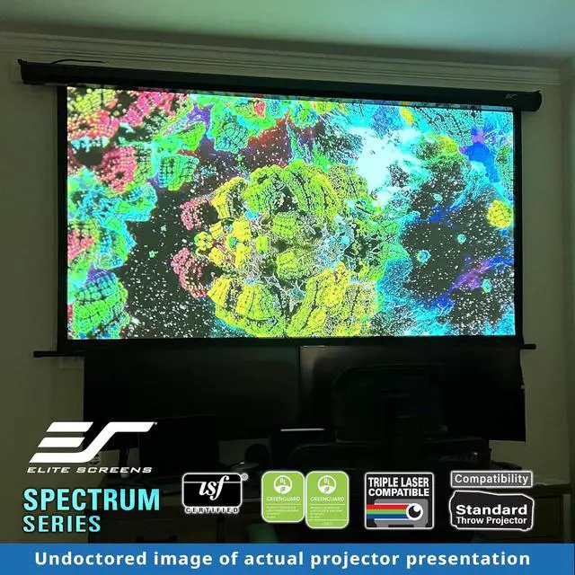 Alt view image 5 of 7 - Elite Screens Spectrum 100-Inch Electric Motorized Projector Screen 4:3, 4K/8K UHD, Drop Down for Classroom & Office, Wall/Ceiling Mount, White Case, ELECTRIC100V2