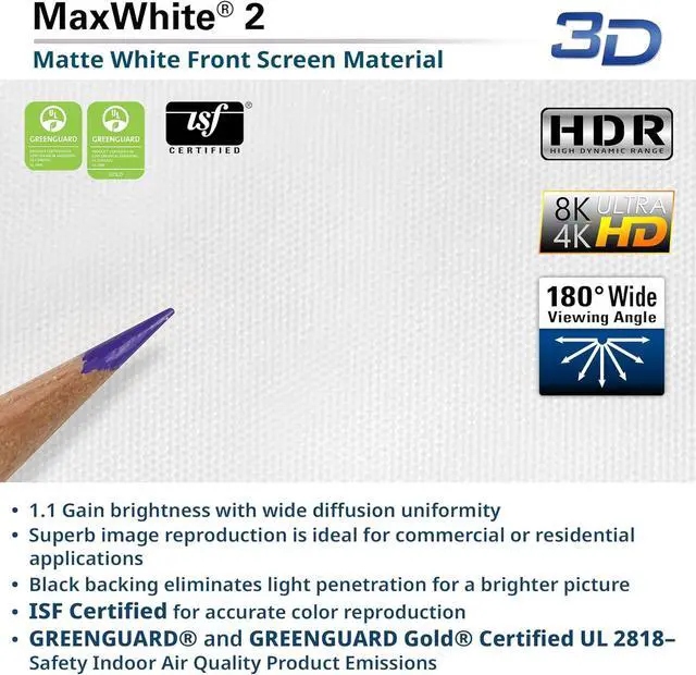 Alt view image 7 of 7 - Elite Screens Spectrum 100-Inch Electric Motorized Projector Screen 4:3, 4K/8K UHD, Drop Down for Classroom & Office, Wall/Ceiling Mount, White Case, ELECTRIC100V2