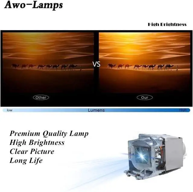Alt view image 4 of 7 - AWO Original P-VIP240W Lamp for RLC-080/RLC-083/RLC-084/RLC-088/RLC-089/RLC-090/RLC-091 with Housing for VIEWSONIC PJD8333S,PJD5232,PJD5234,PJD6344W,PJD6345,PJD5453S,PJD8633WS,PJD5483S,PJD6544W