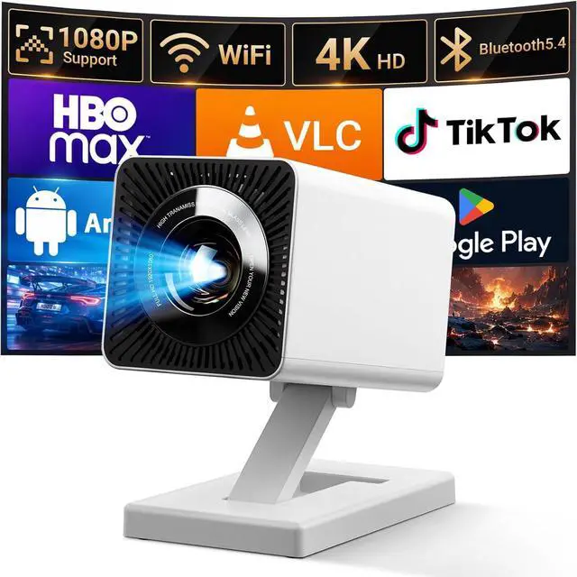 Main image of Built-in APPSMini Projector With Wifi And Bluetooth, 1080P 4K Support Portable Projector, Movie Projector for Bedroom, Compatible with Smartphones/TV Stick/iPad/PS5/Laptop/HDMI/USB
