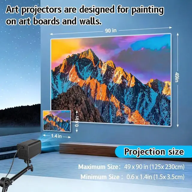 Alt view image 6 of 7 - Art Projector for Tracing and Drawing - 5G WiFi & App-Free Web Control