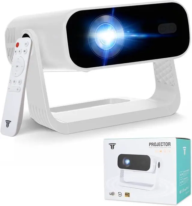 Main image of Wielio 2026 Smart Projector Android 14/TV with WiFi 6 and Bluetooth 5.0 Built in 1000+ Apps 210 ANSI Portable Bedroom Mini Movie Projector Auto Keystone & Zoom Auto Focus/Preferred Dark Room)