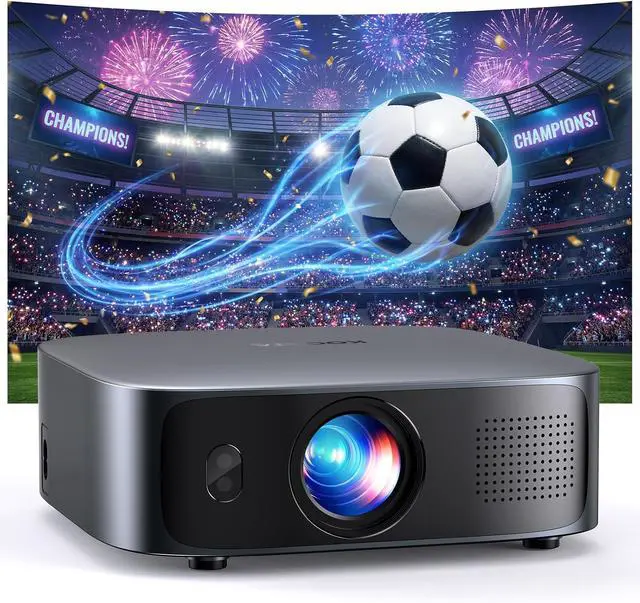 Main image of Short Throw Projector 4K with WiFi and Bluetooth,2000ANSI Auto Focus Keystone Smart Projector Built in Apps Dolby Audio Home Theater Movie Portable Outdoor Projector Ceiling Gunmetal