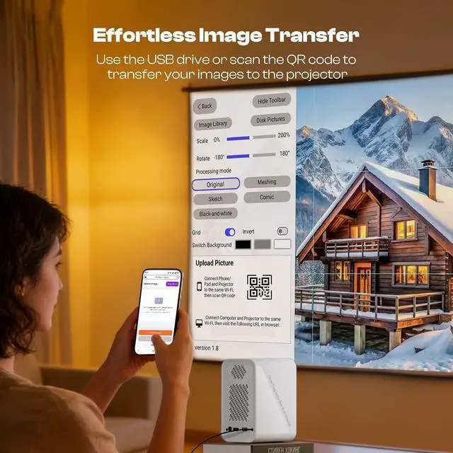 Alt view image 4 of 7 - Caydo P1 Art Projector for Artists, Built-in Exclusive Drawing App
