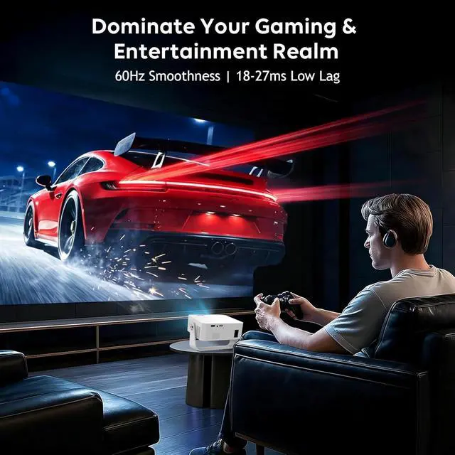 Alt view image 4 of 7 - Official Licensed Google TV Smart Projector, 2500ANSI, 4K Support Home Theater Compatible with Dolby Audio, Wi-Fi & Bluetooth, Built-in Streaming Apps, Smart OS 2.0&AI Auto Focus