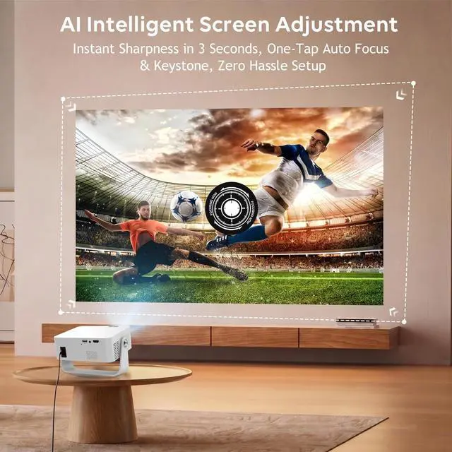 Alt view image 5 of 7 - Official Licensed Google TV Smart Projector, 2500ANSI, 4K Support Home Theater Compatible with Dolby Audio, Wi-Fi & Bluetooth, Built-in Streaming Apps, Smart OS 2.0&AI Auto Focus