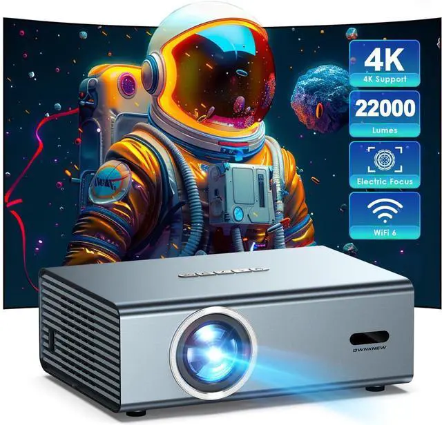 Main image of 4K Support Projector with WiFi and Bluetooth, Outdoor Projector for Outside