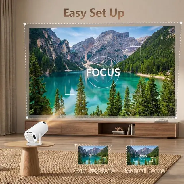 Alt view image 4 of 7 - Mini Projector with Wifi and Bluetooth, Support 4K with Android 11