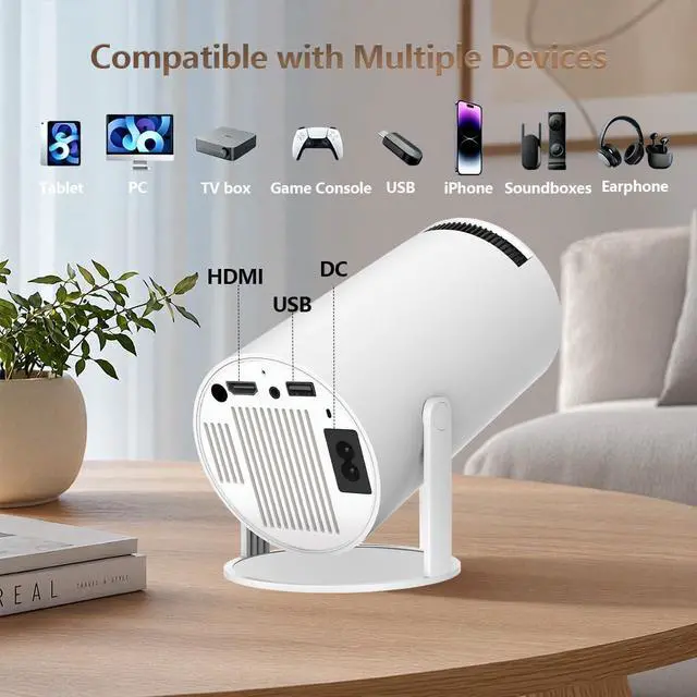 Alt view image 7 of 7 - Mini Projector with Wifi and Bluetooth, Support 4K with Android 11