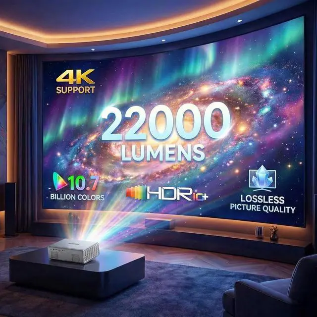 Alt view image 4 of 7 - Geekman 4K Projector with WiFi Bluetooth, Auto Focus, Keystone, Dolby