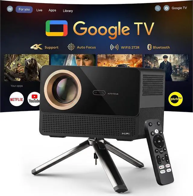 Main image of 3500 ANSI Lumens Google TV Projector with WiFi and Bluetooth CR67