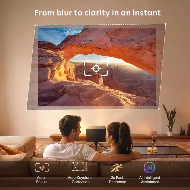 Alt view image 5 of 7 - 3500 ANSI Lumens Google TV Projector with WiFi and Bluetooth CR67