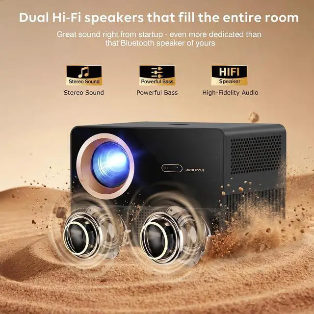 Alt view image 6 of 7 - 3500 ANSI Lumens Google TV Projector with WiFi and Bluetooth CR67