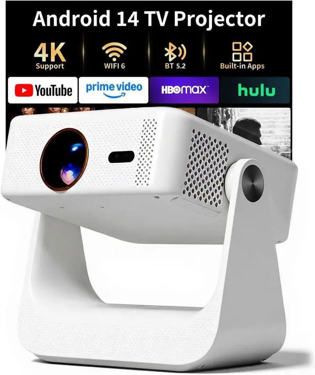 Main image of D3 Smart Movie Projectors with WiFi and Bluetooth, 1500 Lumens Supports 4K (Native 1080P ),Mini Portable Projector for Home Cinema ,Auto Focus & Keystone.(White)