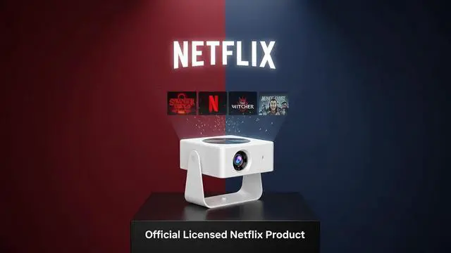 Alt view image 3 of 6 - 2500ANSI &Official Licensed Google TV& 4K Official Licensed NetflixYouTube&PrimeVideo ProjectorProjector with WiFi and Bluetooth, Compatible with Dolby Audio and Auto Focus Projector