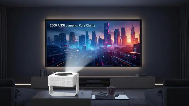 Alt view image 4 of 6 - 2500ANSI &Official Licensed Google TV& 4K Official Licensed NetflixYouTube&PrimeVideo ProjectorProjector with WiFi and Bluetooth, Compatible with Dolby Audio and Auto Focus Projector