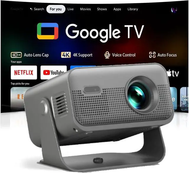 Main image of 2400ANSI &Official Licensed Google TV& 4K Official Licensed NetflixYouTube&PrimeVideo ProjectorProjector with WiFi and Bluetooth, Compatible with Dolby Audio and Auto Focus Projector
