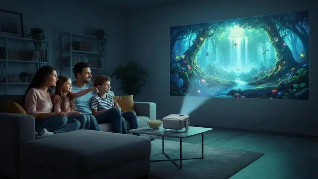 Alt view image 5 of 5 - 2400ANSI &Official Licensed Google TV& 4K Official Licensed NetflixYouTube&PrimeVideo ProjectorProjector with WiFi and Bluetooth, Compatible with Dolby Audio and Auto Focus Projector