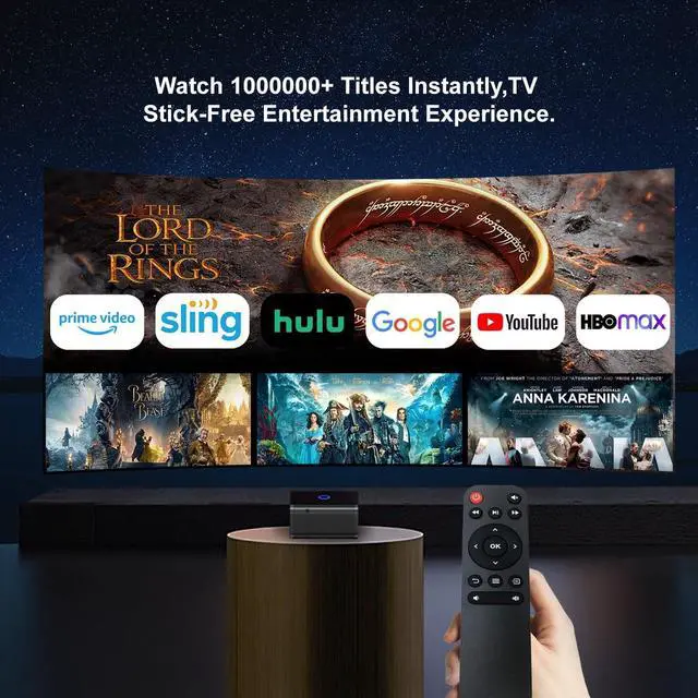 Alt view image 2 of 7 - Projector with WiFi and Bluetooth 4K Support Movie Projector for Bedroom
