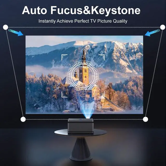 Alt view image 4 of 7 - Projector with WiFi and Bluetooth 4K Support Movie Projector for Bedroom