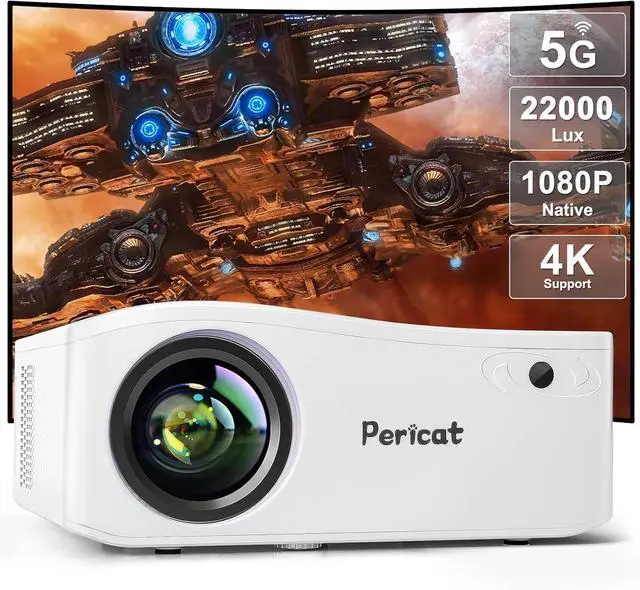 Main image of Projector with WiFi and Bluetooth, Pericat 1080P Outdoor Movie Projector