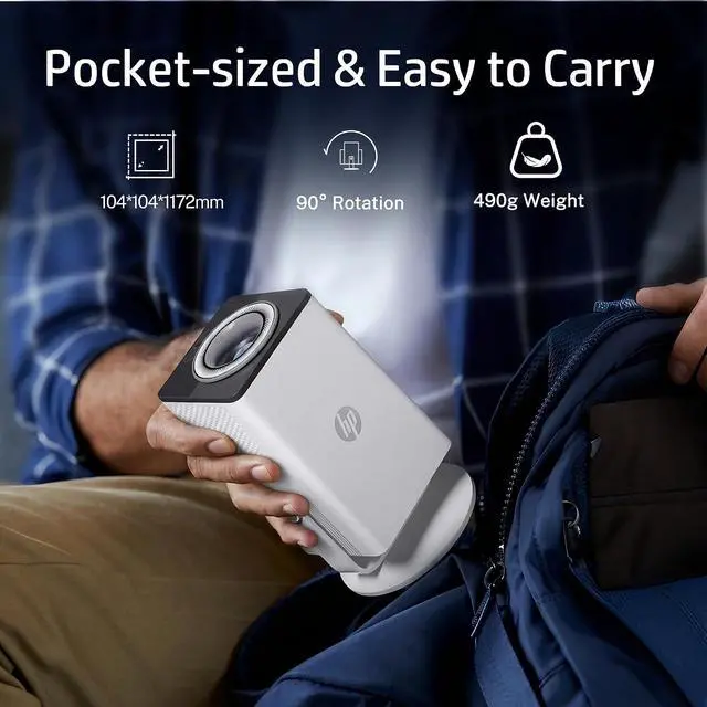 Alt view image 4 of 7 - HP Projector Built-in Apps, USB-C Power Bank Compatible for Outdoor MC400