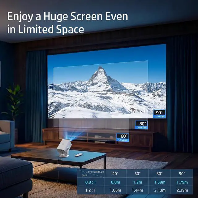 Alt view image 5 of 7 - HP Projector Built-in Apps, USB-C Power Bank Compatible for Outdoor MC400