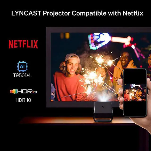 Alt view image 3 of 7 - Smart Projector with Netflix, Officially Licensed Apps & Native 1080P X6Pro