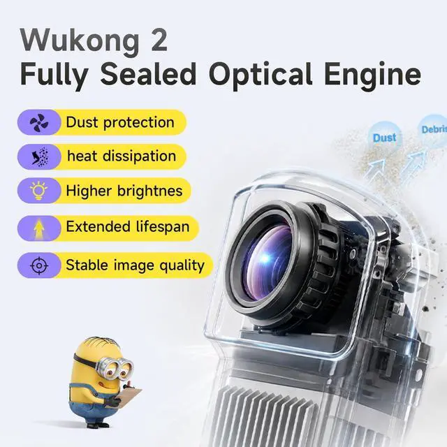 Alt view image 5 of 7 - OBE Smart Projector 4K Support, 300 ANSI, WiFi and Bluetooth, Noise<26dB