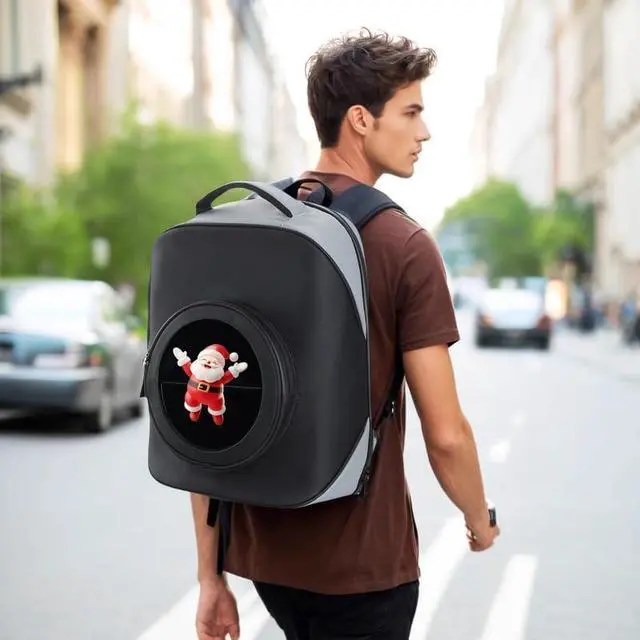 Alt view image 2 of 7 - Missyou 3DHologramFan LED Backpack, 16.1" Projector Advertising Display
