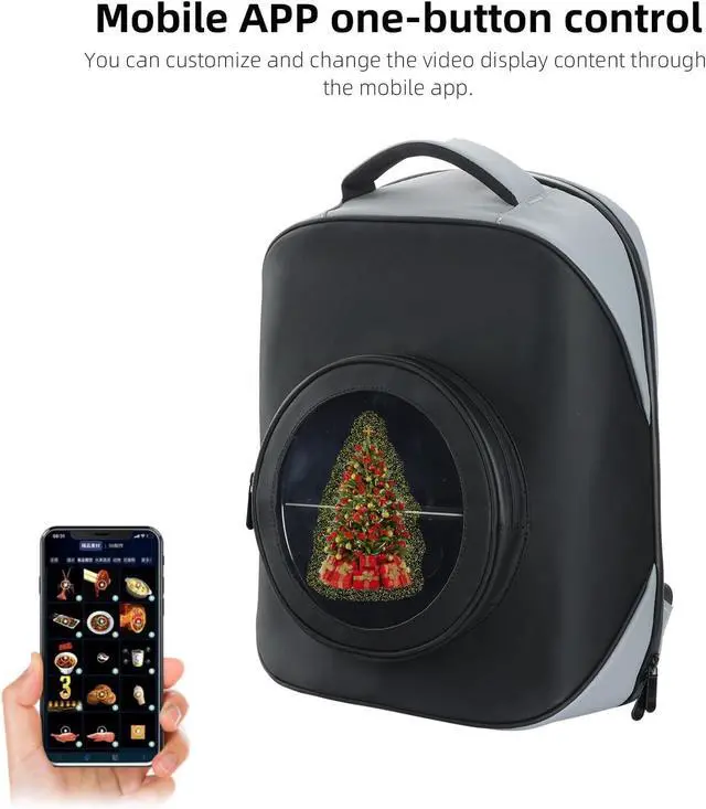 Alt view image 4 of 7 - Missyou 3DHologramFan LED Backpack, 16.1" Projector Advertising Display