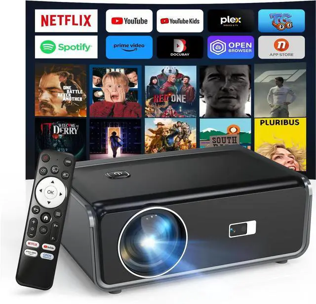 Main image of 4K Outdoor Projector with WiFi and Bluetooth, Netflix Licensed, Auto Focus
