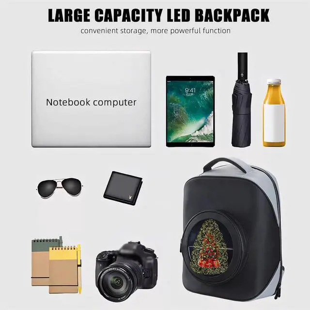 Alt view image 5 of 7 - Missyou 3DHologramFan LED Backpack, 16.1" Projector Advertising Display
