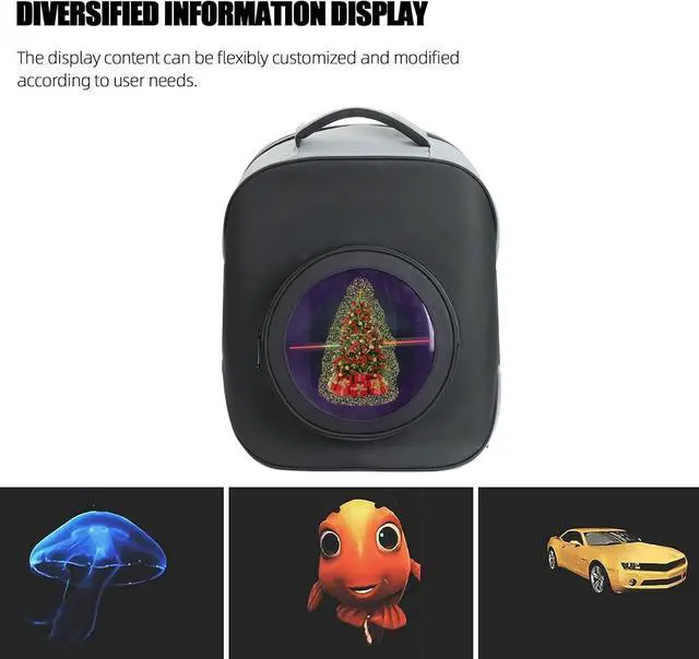 Alt view image 6 of 7 - Missyou 3DHologramFan LED Backpack, 16.1" Projector Advertising Display