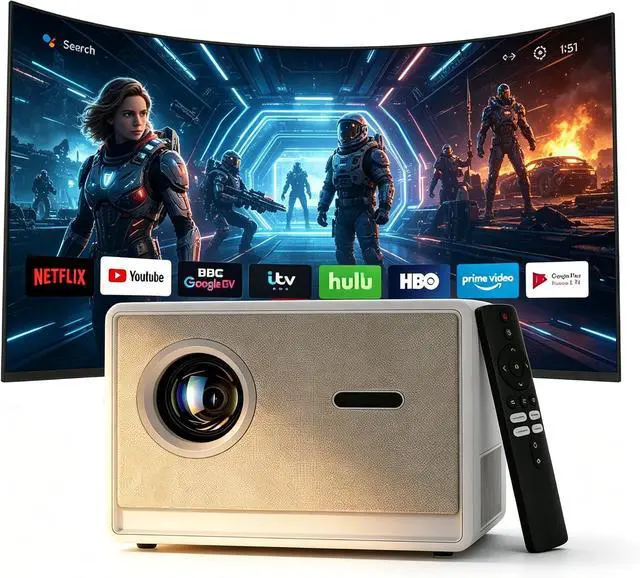 Main image of Maypug Outdoor-Projector-4K with WIFI and Bluetooth-35000 Lumens Brightness/Built-in APPs,3 Years Protection, Short Throw Movie Projector for Home Theater Bedroom Ceiling