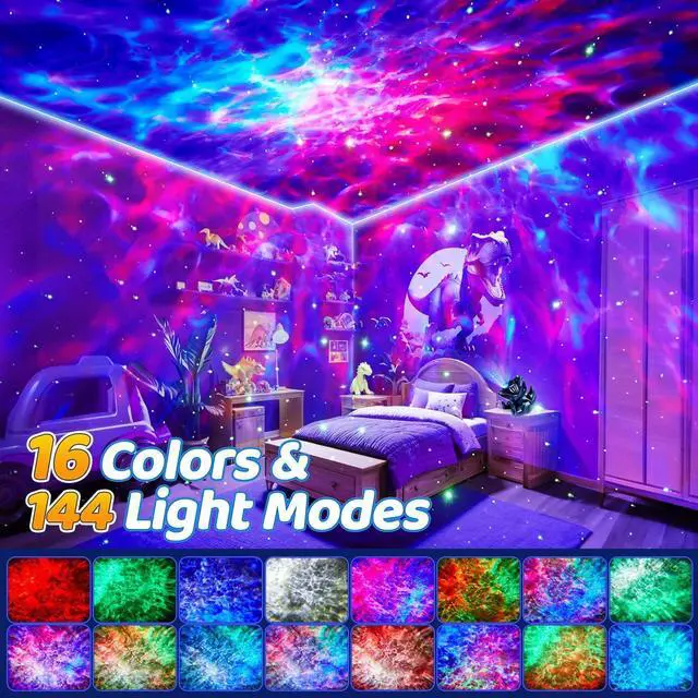 Alt view image 2 of 6 - Dinosaur Baby Sound Machine Night Light Projector, 22 White Noise Machine Baby 5.3 Bluetooth Speaker, 196Color Remote Control