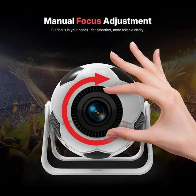 Alt view image 7 of 7 - Soccer Projector with Built-in Apps, 360° Rotating Design, 1080P Supported Smart Projector with WiFi & Bluetooth for Soccer Game Nights, Family Entertainment & Kids Room