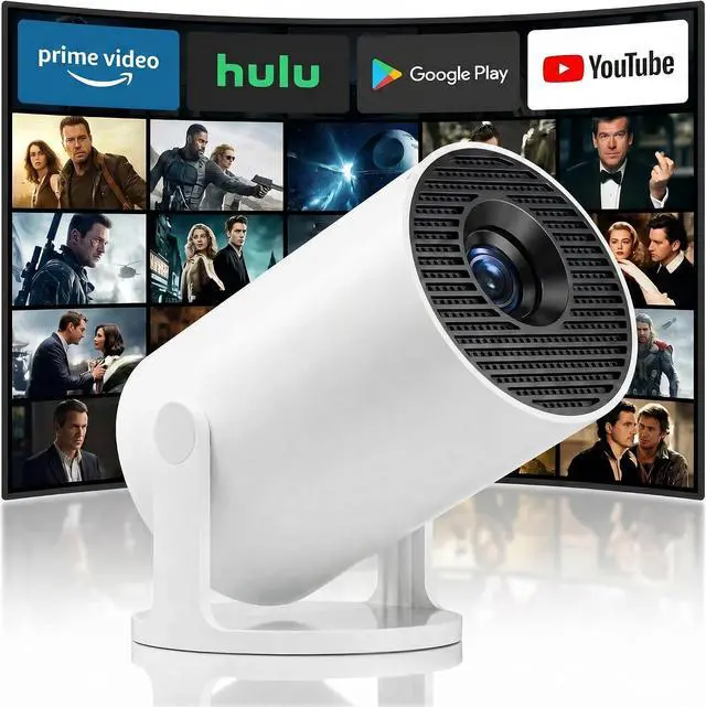 Main image of Portable Projector with 5W Audio Speaker,4K Support,180 Degree Rotation,Wi-Fi 6 and Bluetooth, Auto Vertical Keystone Compatible with HDMI/TV Stick/iPhone/Laptop(white-02)