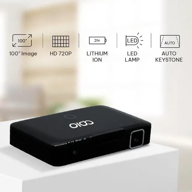 Alt view image 2 of 7 - APIO HD Ultra Mini Projector HDMI with LED Lamp, 200 ANSI Lumens, Resolution 1280x720, Gift Idea, Built-in Rechargeable Battery for Movies, Laptops, Phones, Home & Outdoor