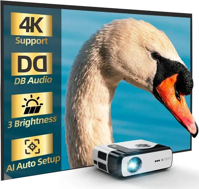 Main image of 4K HDR Projector with WiFi6 & Bluetooth5.4, LED Daylight Projectors Smart Live TV/DB Digital Audio/TOF AutoFocus/HDMI eARC, Portable Home Proyector for Home Theater, Gaming, Movie